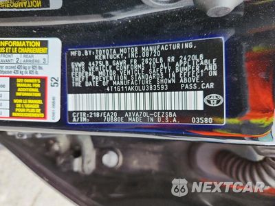 Zdjęcie 12 z 12 samochodu: 2020 TOYOTA CAMRY SE VIN:4T1G11AK0LU383593 - miniatura