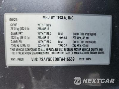 Zdjęcie 12 z 12 samochodu: 2026 TESLA MODEL Y VIN:7SAYGDED8TA416689 - miniatura
