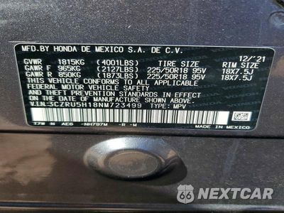 Zdjęcie 12 z 12 samochodu: 2022 HONDA HR-V SPORT VIN:3CZRU5H18NM723499 - miniatura