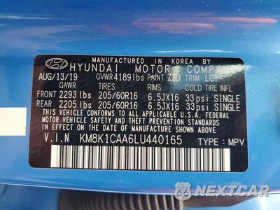 Zdjęcie 12 z 12 samochodu: 2020 HYUNDAI KONA SE VIN:KM8K1CAA6LU440165 - miniatura