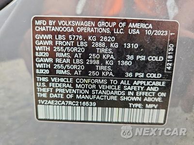 Zdjęcie 13 z 13 samochodu: 2024 VOLKSWAGEN ATLAS CROSS SPORT SEL R-LINE VIN:1V2AE2CA7RC216539 - miniatura
