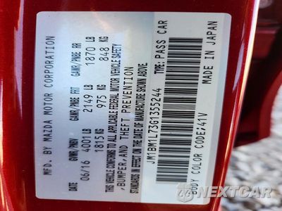 Zdjęcie 12 z 12 samochodu: 2016 MAZDA 3 TOURING VIN:JM1BM1L73G1355244 - miniatura