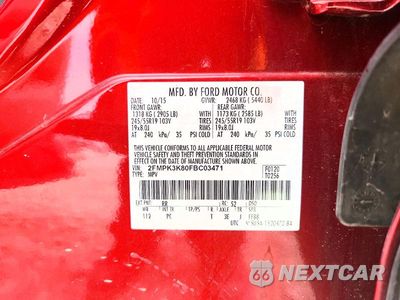 Zdjęcie 13 z 13 samochodu: 2015 FORD EDGE TITANIUM VIN:2FMPK3K80FBC03471 - miniatura