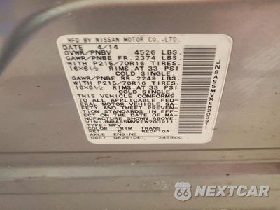 Zdjęcie 13 z 13 samochodu: 2014 NISSAN ROGUE SELECT S VIN:JN8AS5MVXEW203911 - miniatura