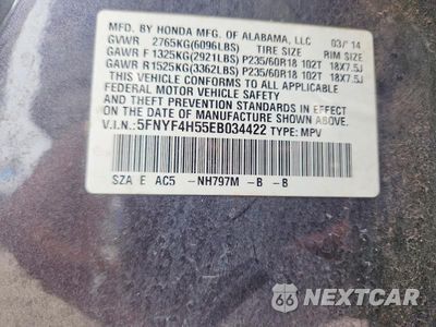 Zdjęcie 13 z 13 samochodu: 2014 HONDA PILOT EXL VIN:5FNYF4H55EB034422 - miniatura