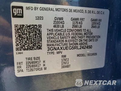 Zdjęcie 13 z 13 samochodu: 2024 CHEVROLET EQUINOX LT VIN:3GNAXUEG5RL242450 - miniatura