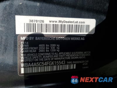 Zdjęcie 12 z 12 samochodu: 2015 BMW 4ER 428 I GRAN COUPE VIN:WBA4A5C54FGK15543 - miniatura