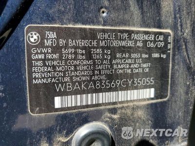 Zdjęcie 12 z 12 samochodu: 2009 BMW 750 I VIN:WBAKA83569CY35055 - miniatura