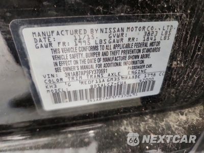 Zdjęcie 12 z 12 samochodu: 2015 NISSAN SENTRA S VIN:3N1AB7AP9FY370691 - miniatura