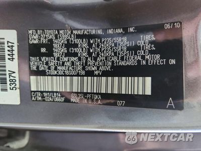 Zdjęcie 13 z 13 samochodu: 2011 TOYOTA SIENNA XLE 7-PASSENGER VIN:5TDDK3DC1BS007198 - miniatura