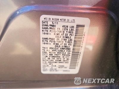 Zdjęcie 12 z 12 samochodu: 2011 NISSAN ROGUE S VIN:JN8AS5MV1BW681968 - miniatura