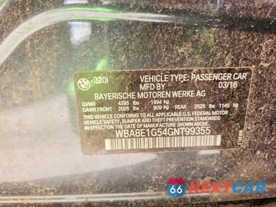 Zdjęcie 12 z 12 samochodu: 2016 BMW 320 I VIN:WBA8E1G54GNT99355 - miniatura