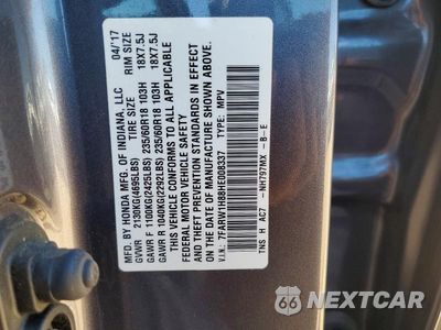 Zdjęcie 13 z 13 samochodu: 2017 HONDA CR-V EXL VIN:7FARW1H88HE008337 - miniatura
