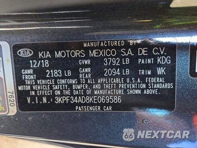Zdjęcie 12 z 12 samochodu: 2019 KIA FORTE S VIN:3KPF34AD8KE069586 - miniatura