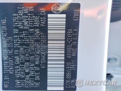 Zdjęcie 12 z 12 samochodu: 2026 TOYOTA CAMRY XSE VIN:4T1DAACK1TU756091 - miniatura