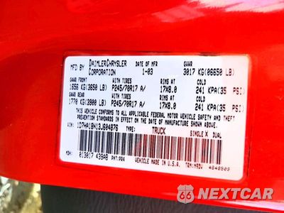 Zdjęcie 13 z 13 samochodu: 2003 DODGE RAM 1500 ST VIN:1D7HA18N13J604876 - miniatura