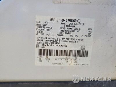 Zdjęcie 13 z 13 samochodu: 2017 FORD EXPLORER VIN:1FM5K8BH7HGE42662 - miniatura