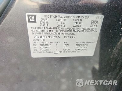 Zdjęcie 13 z 13 samochodu: 2015 CHEVROLET EQUINOX LT VIN:2GNALBEK2F6376577 - miniatura