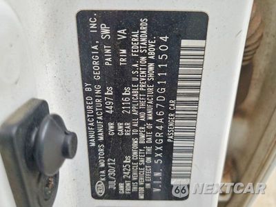 Zdjęcie 12 z 12 samochodu: 2013 KIA OPTIMA SX VIN:5XXGR4A67DG111504 - miniatura