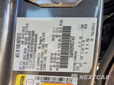 Zdjęcie 12 z 12 samochodu: 2017 FORD FUSION SE VIN:3FA6P0HD9HR277647 - miniatura