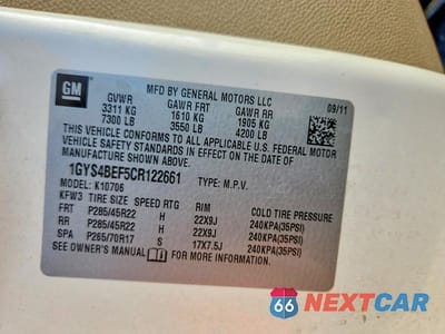 Zdjęcie 13 z 13 samochodu: 2012 CADILLAC ESCALADE LUXURY VIN:1GYS4BEF5CR122661 - miniatura