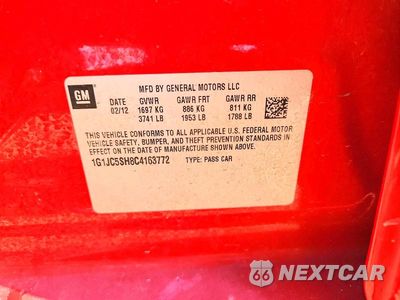 Zdjęcie 13 z 13 samochodu: 2012 CHEVROLET SONIC LT VIN:1G1JC5SH8C4163772 - miniatura