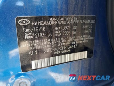 Zdjęcie 12 z 12 samochodu: 2017 HYUNDAI ELANTRA SE VIN:5NPD84LF5HH134647 - miniatura
