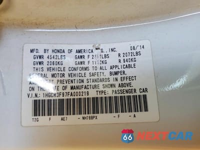Zdjęcie 13 z 13 samochodu: 2015 HONDA ACCORD TOURING VIN:1HGCR3F97FA000219 - miniatura