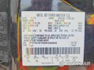 Zdjęcie 12 z 12 samochodu: 2013 FORD F150 SUPERCREW VIN:1FTFW1ET0DKG42942 - miniatura