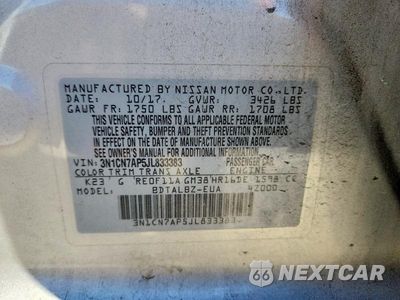 Zdjęcie 12 z 12 samochodu: 2018 NISSAN VERSA SV VIN:3N1CN7AP5JL833383 - miniatura