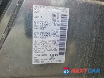 Zdjęcie 13 z 13 samochodu: 2014 NISSAN PATHFINDER S VIN:5N1AR2MM3EC633810 - miniatura