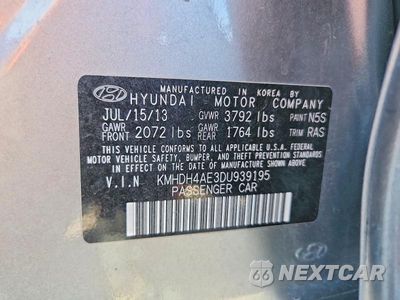 Zdjęcie 12 z 12 samochodu: 2013 HYUNDAI ELANTRA GLS VIN:KMHDH4AE3DU939195 - miniatura