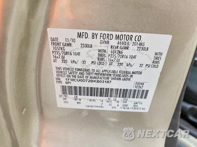 Zdjęcie 13 z 13 samochodu: 2011 FORD ESCAPE XLT VIN:1FMCU0D72BKB03187 - miniatura