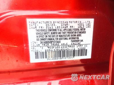 Zdjęcie 12 z 12 samochodu: 2023 NISSAN SENTRA SR VIN:3N1AB8DV8PY273449 - miniatura
