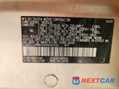 Zdjęcie 13 z 13 samochodu: 2008 TOYOTA RAV4 BASE VIN:JTMBD33VX86063086 - miniatura