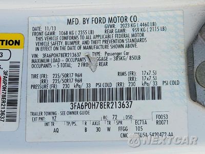 Zdjęcie 13 z 13 samochodu: 2014 FORD FUSION SE VIN:3FA6P0H78ER213637 - miniatura