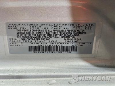 Zdjęcie 12 z 12 samochodu: 2013 NISSAN VERSA 1.6 S VIN:3N1CN7AP5DL857980 - miniatura