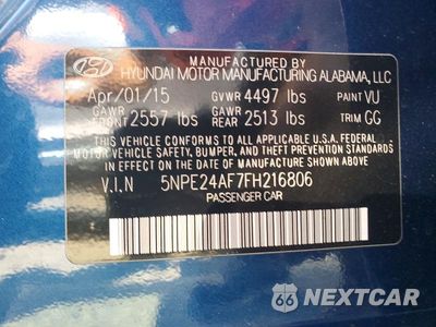 Zdjęcie 12 z 12 samochodu: 2015 HYUNDAI SONATA SE VIN:5NPE24AF7FH216806 - miniatura
