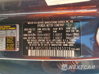 Zdjęcie 13 z 13 samochodu: 2016 HYUNDAI SANTA FE SPORT 2.4L VIN:5XYZT3LB1GG365319 - miniatura