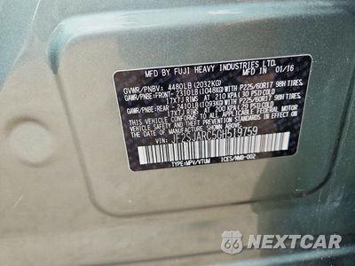 Zdjęcie 12 z 12 samochodu: 2016 SUBARU FORESTER 2.5I LIMITED VIN:JF2SJARC5GH519759 - miniatura