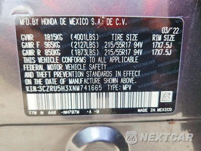 Zdjęcie 13 z 13 samochodu: 2022 HONDA HR-V LX VIN:3CZRU5H3XNM741665 - miniatura