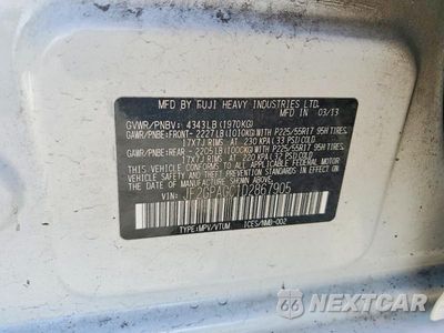 Zdjęcie 12 z 12 samochodu: 2013 SUBARU XV CROSSTREK 2.0 LIMITED VIN:JF2GPAGC1D2867905 - miniatura