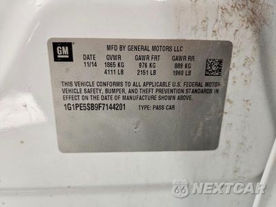 Zdjęcie 13 z 13 samochodu: 2015 CHEVROLET CRUZE LT VIN:1G1PE5SB9F7144201 - miniatura