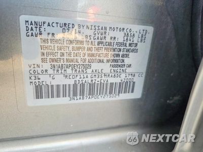 Zdjęcie 12 z 12 samochodu: 2014 NISSAN SENTRA SR VIN:3N1AB7AP0EY275029 - miniatura
