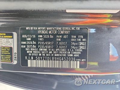 Zdjęcie 13 z 13 samochodu: 2017 HYUNDAI SANTA FE SPORT 2.4L VIN:5XYZTDLB9HG452036 - miniatura