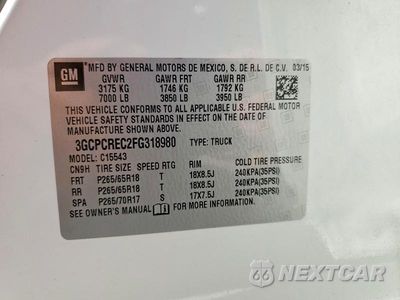 Zdjęcie 12 z 12 samochodu: 2015 CHEVROLET SILVERADO C1500 LT VIN:3GCPCREC2FG318980 - miniatura