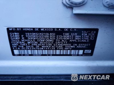 Zdjęcie 12 z 12 samochodu: 2025 HONDA HR-V EXL VIN:3CZRZ2H76SM744139 - miniatura