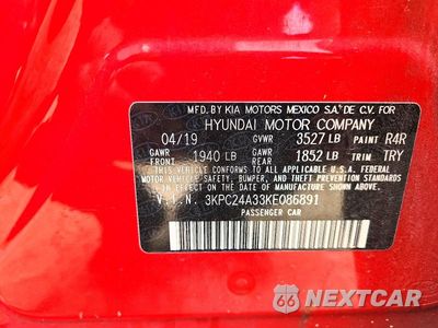 Zdjęcie 13 z 13 samochodu: 2019 HYUNDAI ACCENT SE VIN:3KPC24A33KE086891 - miniatura