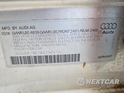 Zdjęcie 13 z 13 samochodu: 2008 AUDI A4 2.0T QUATTRO VIN:WAUDF78E78A154510 - miniatura