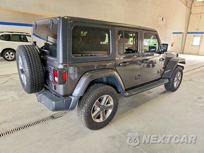 Trzecie zdjęcie samochodu z tyłu: 2020 JEEP WRANGLER UNLIMITED SAHARA VIN:1C4HJXEM2LW277657 - miniatura